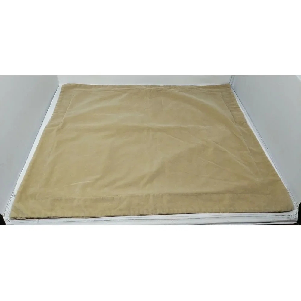 Pottery Barn Tan Velvet Felt Standard Pillow‎ Shams Button Closure 24